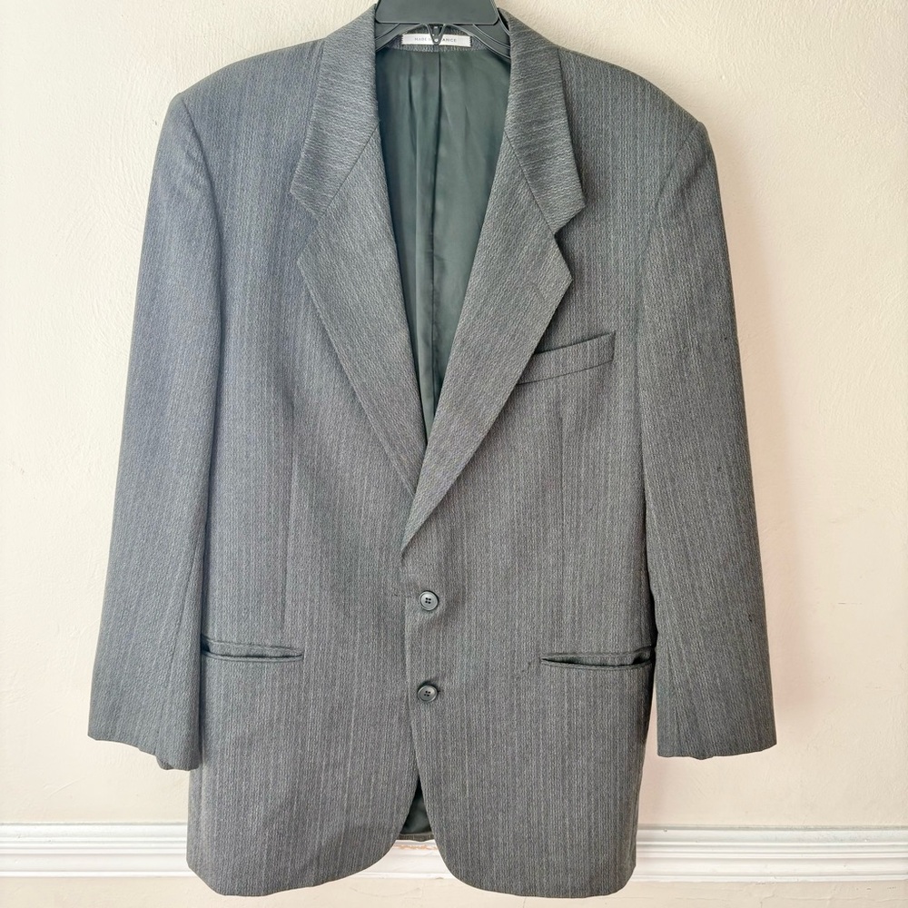 Vintage Yves St Laurent Gray Pure Wool Blazer
